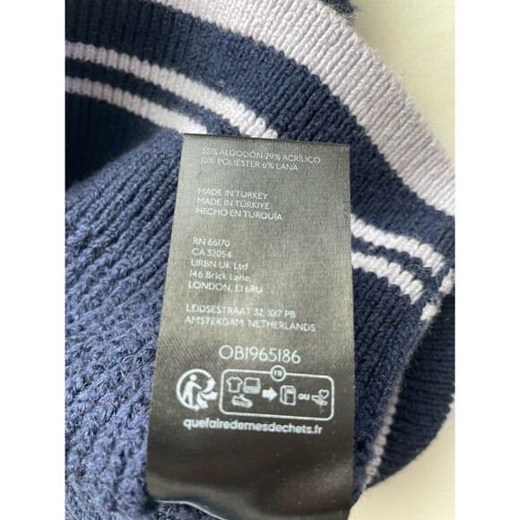 Maeve Navy Blue Sweater Best Turtleneck Size Medium Nautical Preppy Classic - Picture 8 of 8